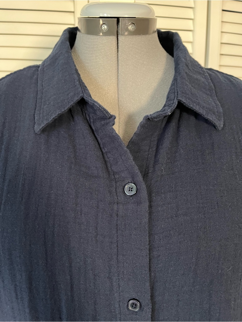 Aritzia Little Moon AirPlush Cotton™ Sail Shirt Vintage Navy XL - Picture 12 of 14